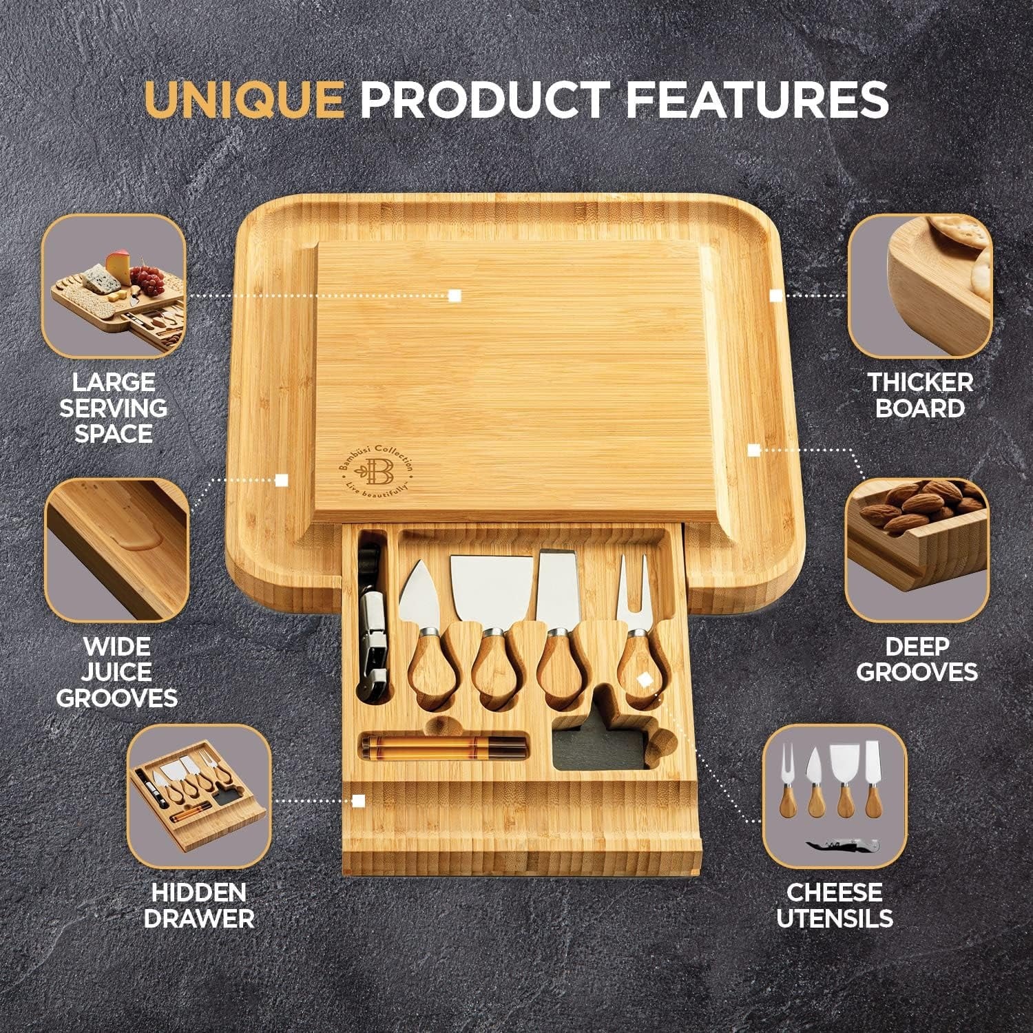 Bambüsi Charcuterie Board Gift Set