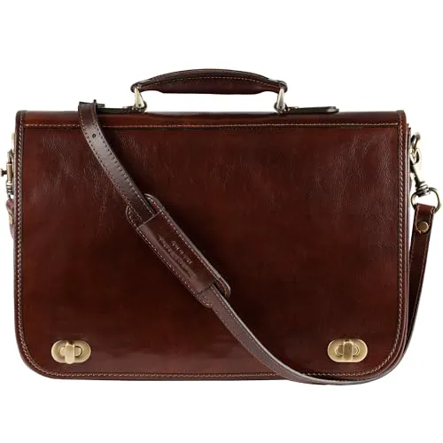 Time Resistance Leather Briefcase