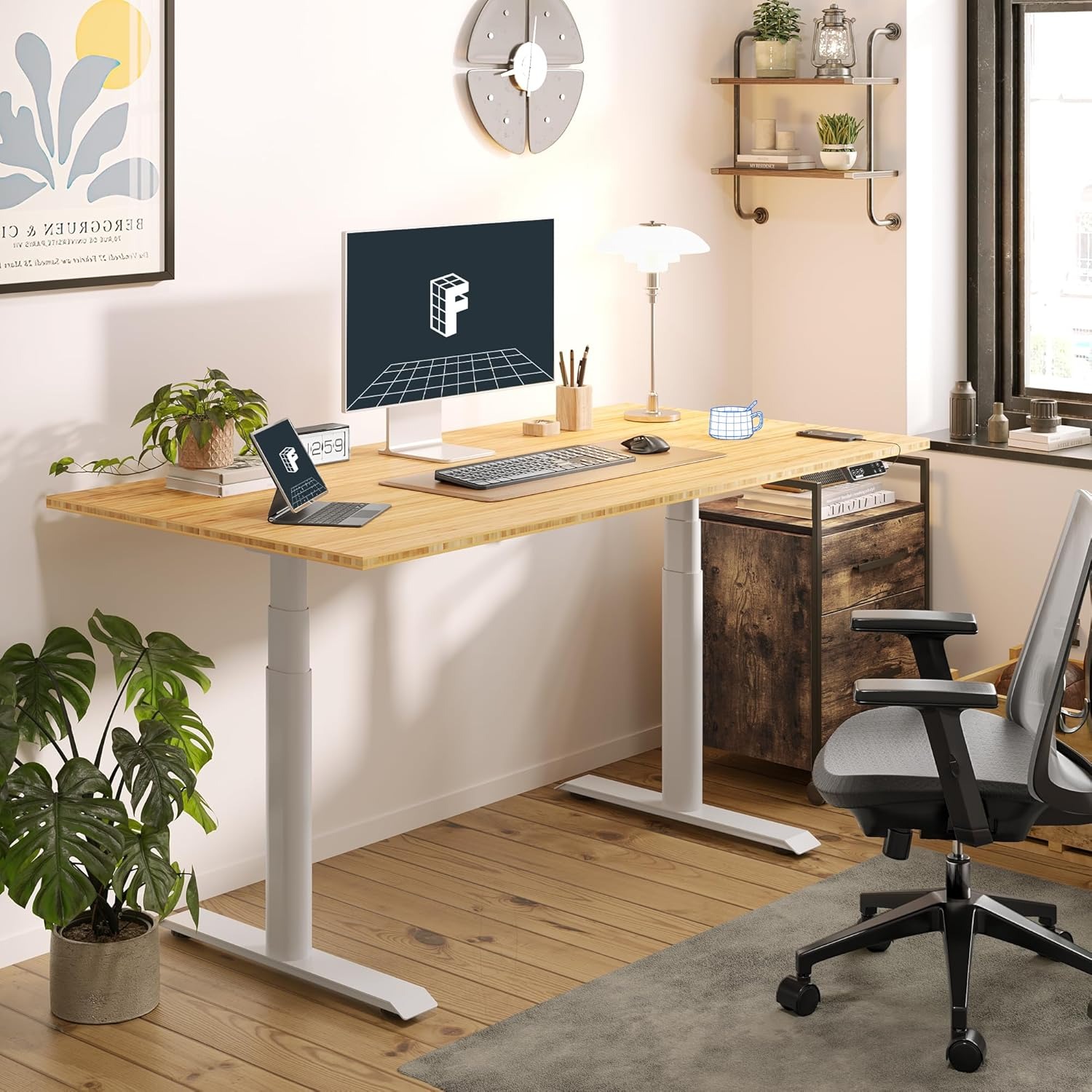 FLEXISPOT E6 Pro Bamboo Electric Standing Desk
