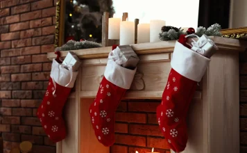 36 Best Stocking Stuffers for Adults, Kids and Teens Christmas stockings hung by a brick fireplace