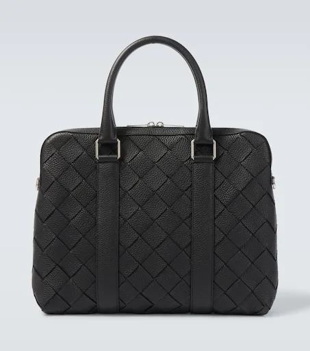 Bottega Veneta Slim Intrecciato leather briefcase