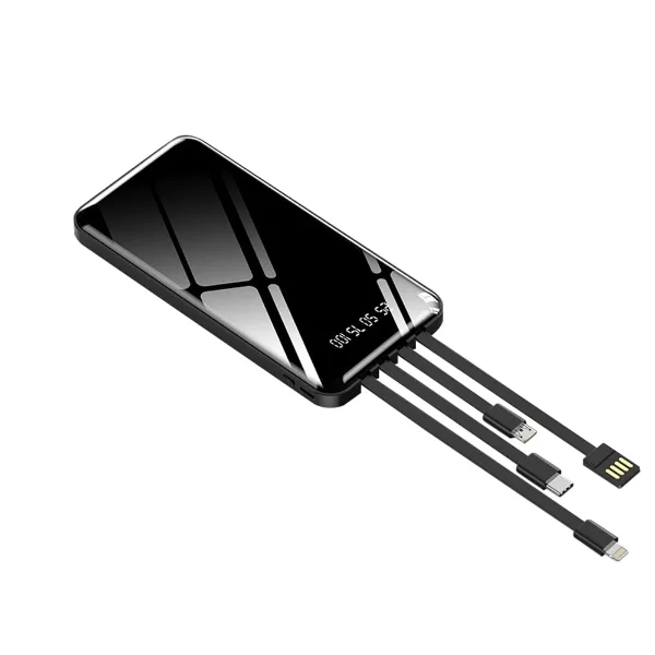 Brookstone power bank with built-in cables