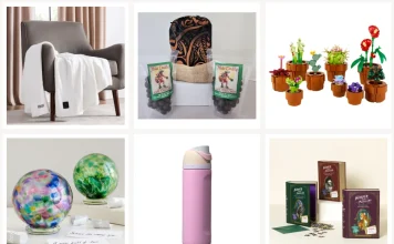 Cheap gifts under $50 including a heated throw, Kona coffee beans, LEGO Tiny Plants, wishing balls, an Owala bottle, and a mystery puzzle