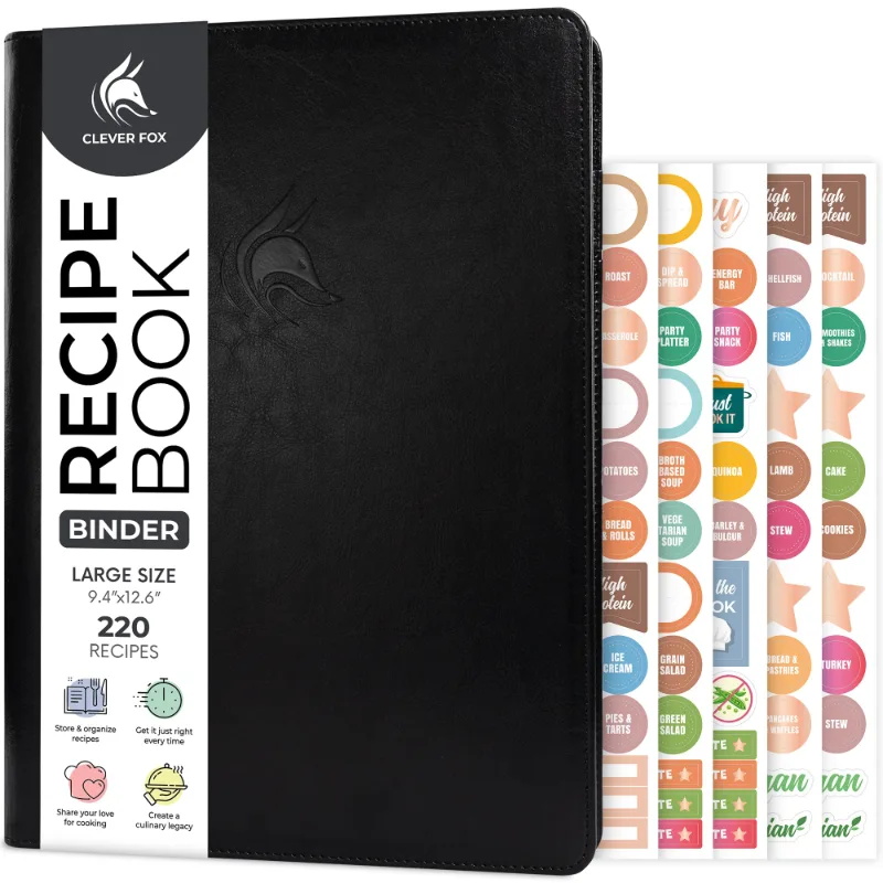 Clever Fox recipe book binder with tabs