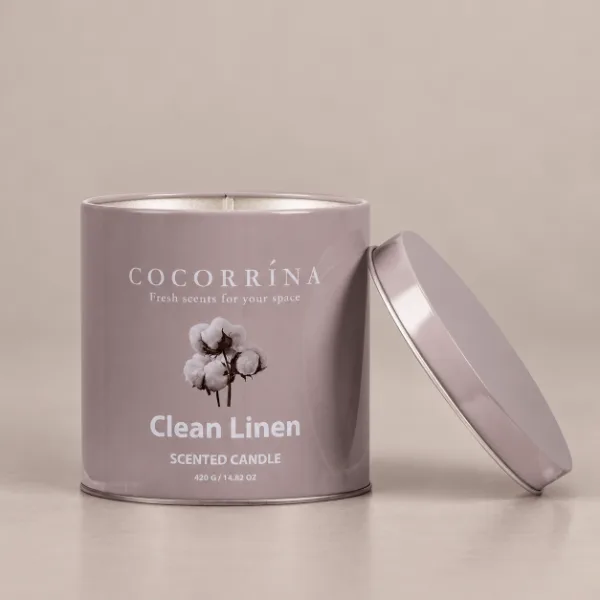 Cocorrina Clean Linen jar candle, 14.82 oz