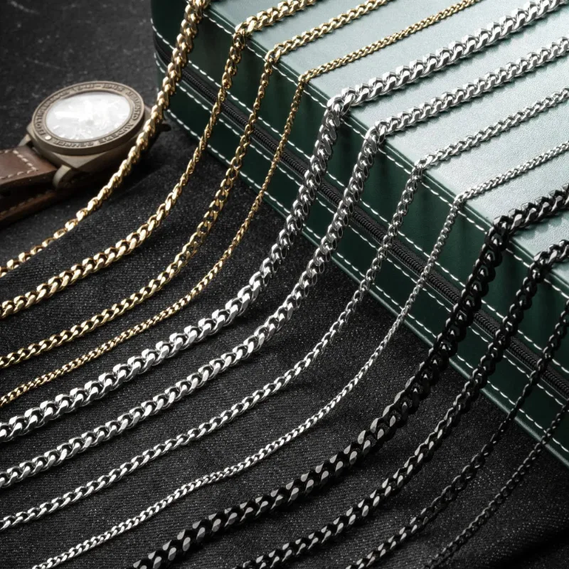 Coppertist.Wu stainless steel Cuban chain necklace