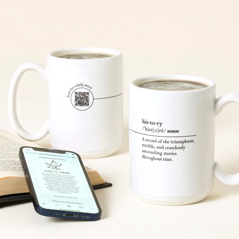 History Every Day interactive QR mug