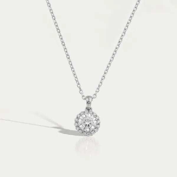 Ouros Round Lab-Grown Diamond Halo Pendant