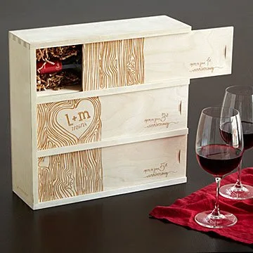 Personalized anniversary wine box