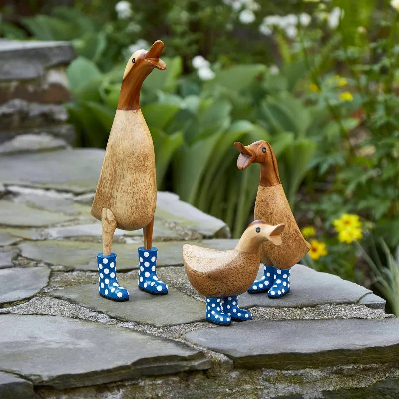 Spotted Wellies garden ducks